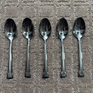 Wallace Zenith Frost Stainless 18/10 Flatware Teaspoons Spoons  6-3/8" Set Of 5